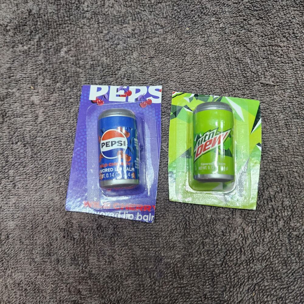 New in packs Pepsi and Mnt. Dew Lip balm b34